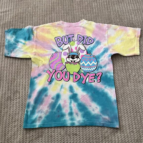 Buc-ee’s Eastern Bunny Tie Dye Girls Short Sleeve Pullover Shirt Size M Youth‎ - Picture 2 of 5